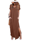 Casual Short Sleeve Maxi Dress - Sabreeonline