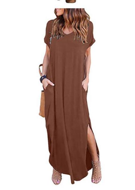 Casual Short Sleeve Maxi Dress - Sabreeonline