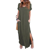 Casual Short Sleeve Maxi Dress - Sabreeonline