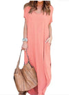 Casual Short Sleeve Maxi Dress - Sabreeonline
