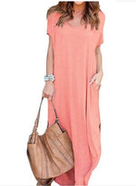 Casual Short Sleeve Maxi Dress - Sabreeonline
