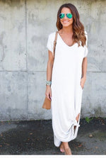 Casual Short Sleeve Maxi Dress - Sabreeonline