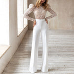 Long Sleeve Mesh High Waist Elegant Sequin Tracksuit - Sabreeonline