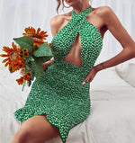 Cross Mini Sheath Dress - Sabreeonline
