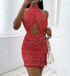 Cross Mini Sheath Dress - Sabreeonline