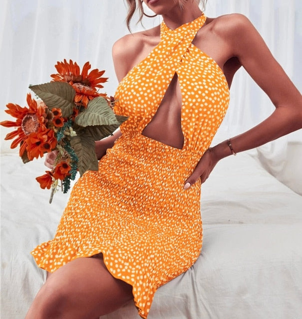 Cross Mini Sheath Dress - Sabreeonline