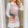 Long Sleeves Turn-down Mini Dress - Sabreeonline