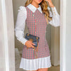 Long Sleeves Turn-down Mini Dress - Sabreeonline