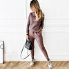 Winter Tracksuit Turtleneck Sweater and Elastic Suits - Sabreeonline