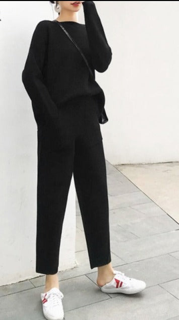 Winter Casual Thick Sweater Tracksuits O-neck - Sabreeonline
