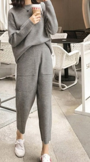 Winter Casual Thick Sweater Tracksuits O-neck - Sabreeonline
