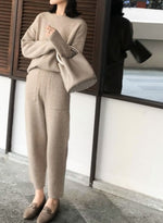 Winter Casual Thick Sweater Tracksuits O-neck - Sabreeonline