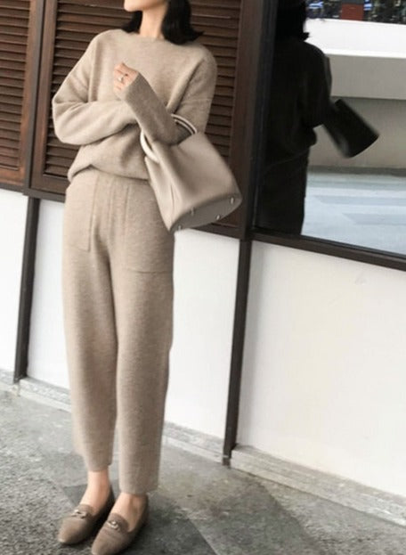 Winter Casual Thick Sweater Tracksuits O-neck - Sabreeonline