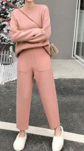 Winter Casual Thick Sweater Tracksuits O-neck - Sabreeonline