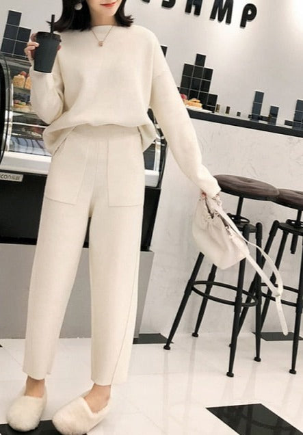 Winter Casual Thick Sweater Tracksuits O-neck - Sabreeonline