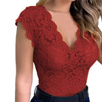 Lace Cami Bralette Crochet Vest Casual Solid Color - Sabreeonline