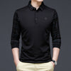 New Fashion Solid Polo Shirt Long Sleeve Casual Fit Slim Man Polo - Sabreeonline