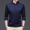 New Fashion Solid Polo Shirt Long Sleeve Casual Fit Slim Man Polo - Sabreeonline
