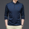 New Fashion Solid Polo Shirt Long Sleeve Casual Fit Slim Man Polo - Sabreeonline