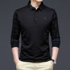 New Fashion Solid Polo Shirt Long Sleeve Casual Fit Slim Man Polo - Sabreeonline