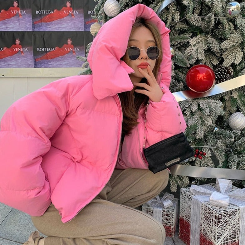 Chic Hooded Cotton Padded Women Loose Coats - Sabreeonline