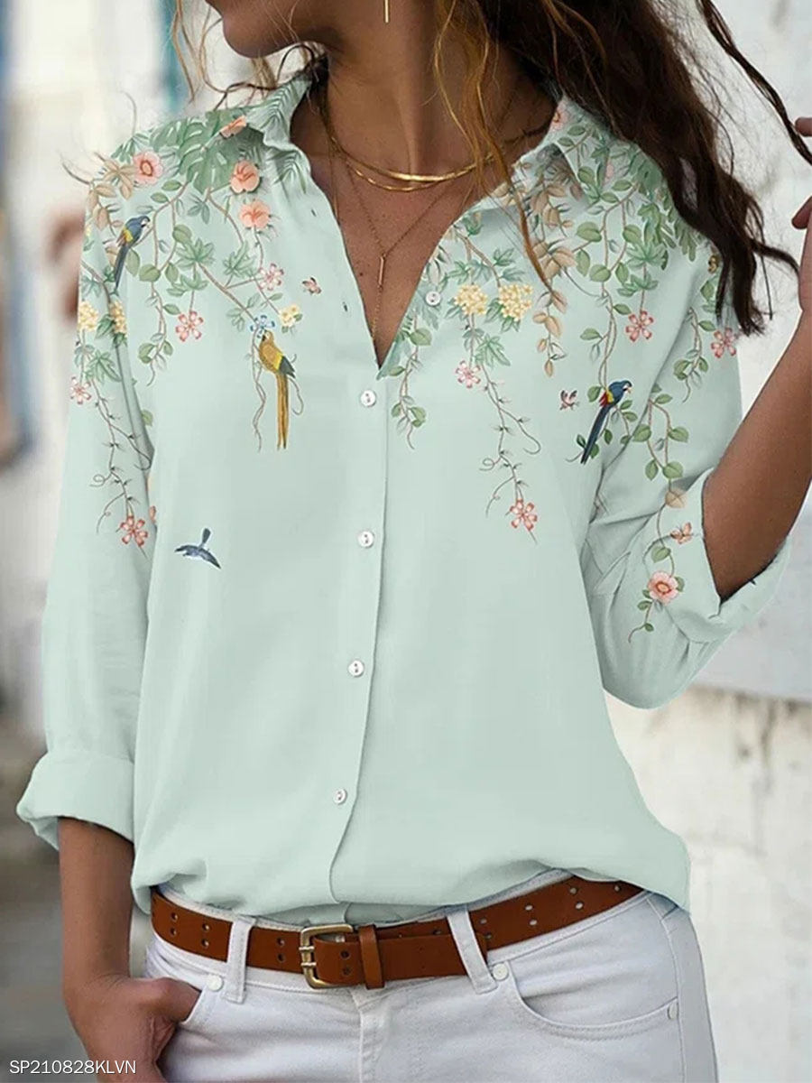 Casual long-sleeved Shirt - Sabreeonline