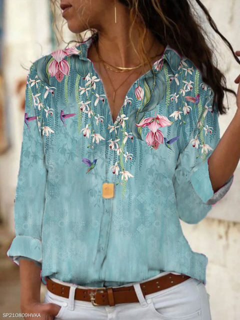 Casual long-sleeved Shirt - Sabreeonline