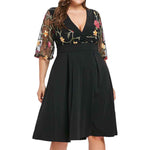 Casual Floral Short Sleeve V-neck Dress - Sabreeonline