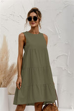 Stitching Large Swing Casual Loose Sundress - Sabreeonline