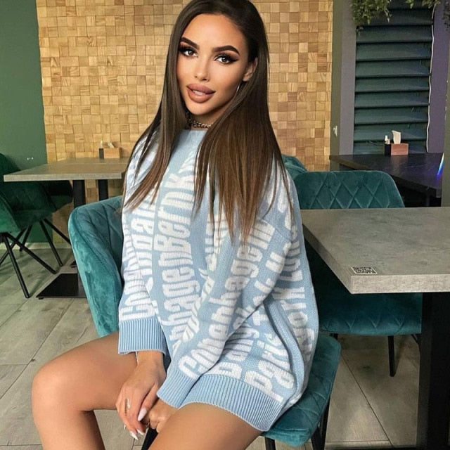 Mini Sweater Dress Oversized Sweater - Sabreeonline