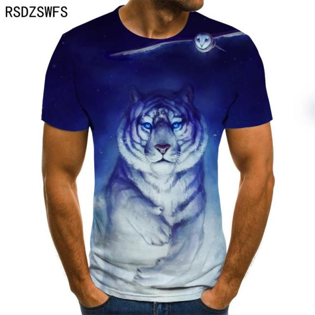 T- T-shirt New Loose Lion Casual Majestic Fashion Shirt - Sabreeonline