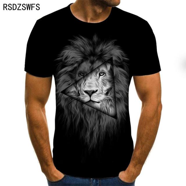T- T-shirt New Loose Lion Casual Majestic Fashion Shirt - Sabreeonline