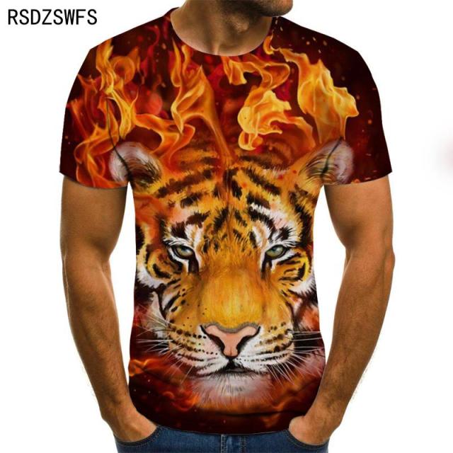 T- T-shirt New Loose Lion Casual Majestic Fashion Shirt - Sabreeonline