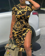 Skinny Short Sleeve Casual Dress - Sabreeonline