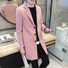 Fashion Men Wool Blends Mens Casual Business Trench Coat Mens Leisure Overcoat Male Punk Style Blends Dust Coats Jackets - Sabreeonline
