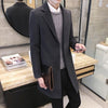 Fashion Men Wool Blends Mens Casual Business Trench Coat Mens Leisure Overcoat Male Punk Style Blends Dust Coats Jackets - Sabreeonline