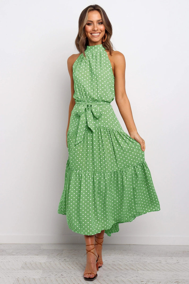 Summer Long Dress Polka Dot Casual Dresses - Sabreeonline