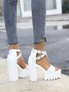 Platform Cross Buckle Non-Slip Thick Heel High - Sabreeonline