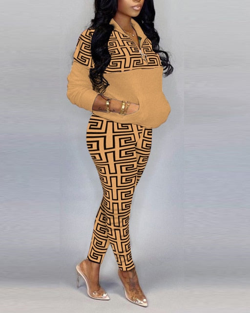 Tracksuits Women Elegant Two-Pieces Suit Sets Female Stylish Plus Size - Sabreeonline