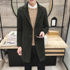 Fashion Men Wool Blends Mens Casual Business Trench Coat Mens Leisure Overcoat Male Punk Style Blends Dust Coats Jackets - Sabreeonline