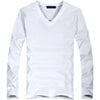 V-Neck Long Sleeve Men T Shirt - Sabreeonline