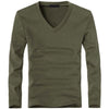 V-Neck Long Sleeve Men T Shirt - Sabreeonline