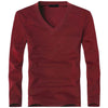 V-Neck Long Sleeve Men T Shirt - Sabreeonline