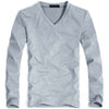 V-Neck Long Sleeve Men T Shirt - Sabreeonline