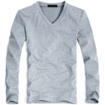 V-Neck Long Sleeve Men T Shirt - Sabreeonline