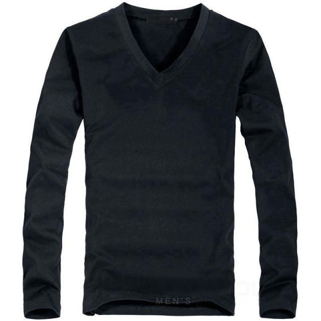 V-Neck Long Sleeve Men T Shirt - Sabreeonline