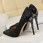 Glitter Sequins Gold Luxury Hight Heels - Sabreeonline