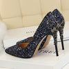 Glitter Sequins Gold Luxury Hight Heels - Sabreeonline