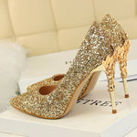 Glitter Sequins Gold Luxury Hight Heels - Sabreeonline