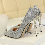 Glitter Sequins Gold Luxury Hight Heels - Sabreeonline